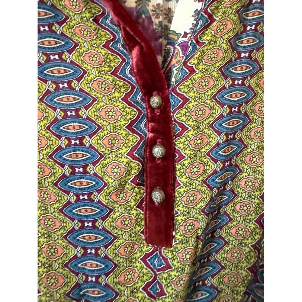 Soft Surroundings Womens Boho Floral Paisley Tunic Blouse 100% Rayon L - Picture 11 of 16